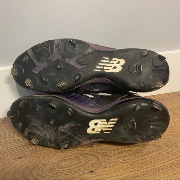 New Balance 4040 Men's METAL Baseball Cleats BLACK PURPLE Size 13 Pre-Owned - Picture 4 of 9